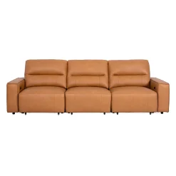 Sofa modulaire avec sièges coulissants électriques en cuir véritable - 3 mcx