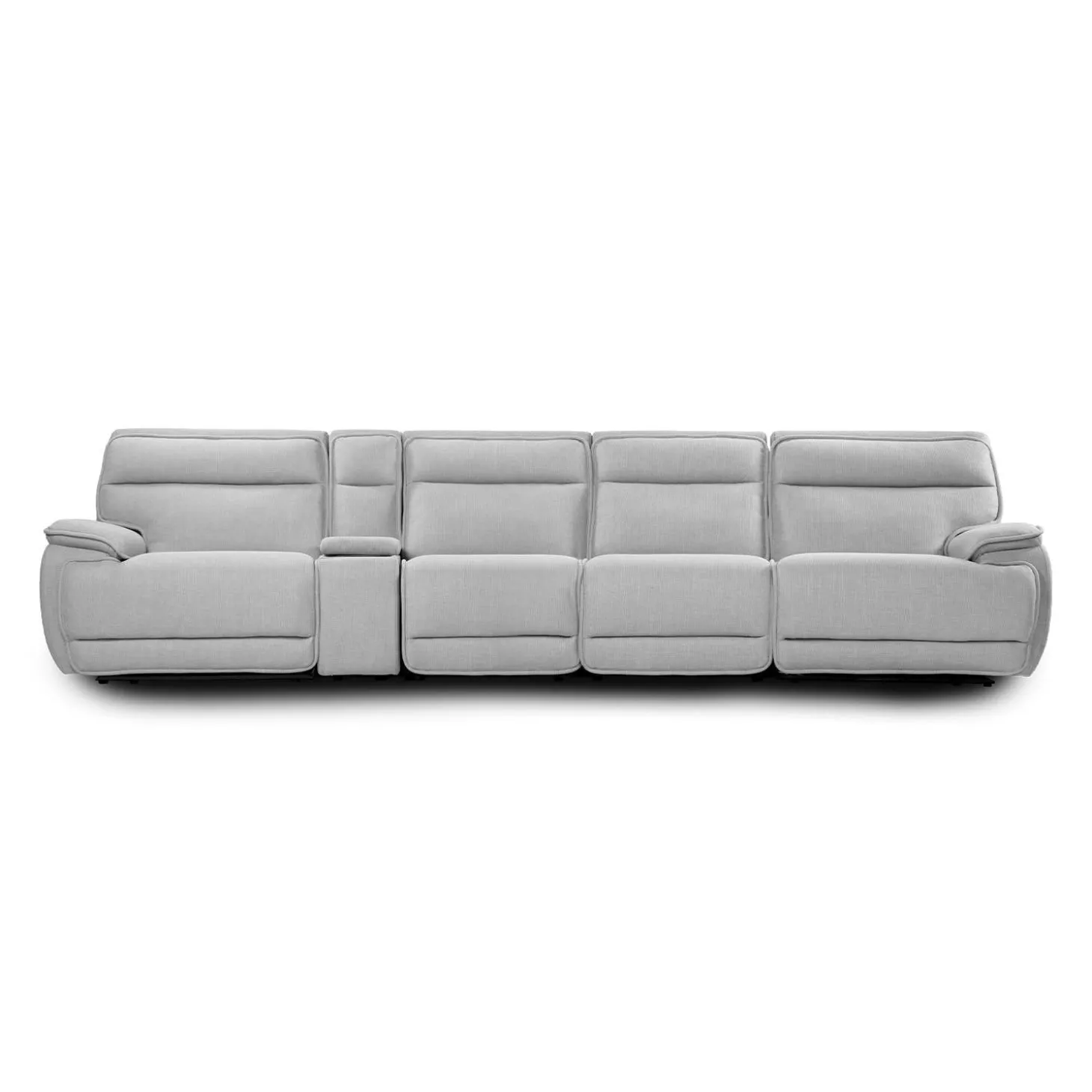 Sofa modulaire inclinable électrique, appuis-tête ajustables, console avec système audio et 2 sièges avec dossiers rabattables - 5 mcx