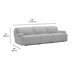 Sofa modulaire inclinable électrique avec appuis-tête ajustables - 3 mcx