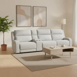 Sofa modulaire inclinable et console avec rangement et porte-gobelets - 4 mcx