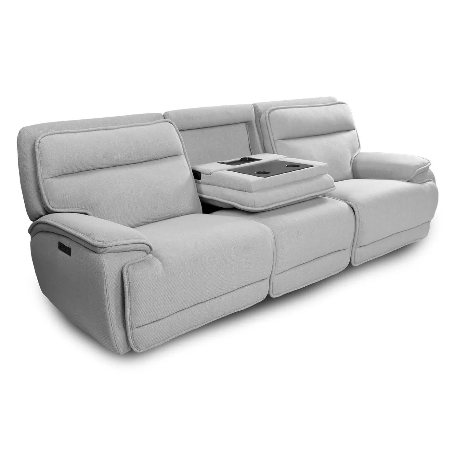 Sofa modulaire inclinable électrique avec appuis-tête ajustables et siège avec dossier rabattable - 3 mcx