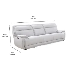 Sofa modulaire inclinable électrique avec appuis-tête ajustables et siège avec dossier rabattable - 3 mcx