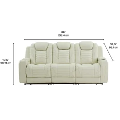 Sofa modulaire inclinable électrique en cuir véritable avec appui-têtes ajustables, dossier rabattable et éclairage DEL – 3 mcx