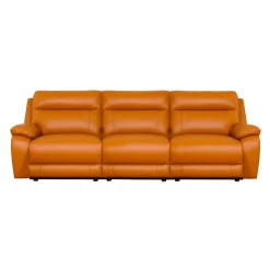 Sofa modulaire inclinable électrique en cuir véritable - 3 mcx