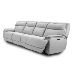 Sofa modulaire inclinable électrique, appuis-tête ajustables et 2 sièges avec dossiers rabattables - 4 mcx