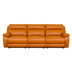 Sofa modulaire inclinable électrique en cuir véritable - 3 mcx