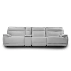 Sofa modulaire inclinable électrique, appuis-tête ajustables, console avec système audio et siège avec dossier rabattable - 4 mcx