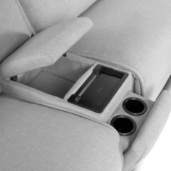 Sofa modulaire inclinable électrique, appuis-tête ajustables, console avec système audio et siège avec dossier rabattable - 4 mcx