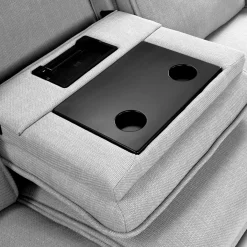 Sofa modulaire inclinable électrique, appuis-tête ajustables, console avec système audio et siège avec dossier rabattable - 4 mcx