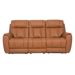 Sofa modulaire inclinable électrique en cuir véritable avec appuis-tête ajustables et siège à dossier rabattable - 3 mcx