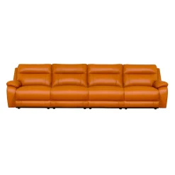Sofa modulaire inclinable électrique en cuir véritable - 4 mcx