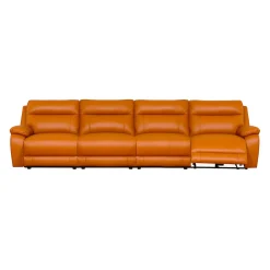 Sofa modulaire inclinable électrique en cuir véritable - 4 mcx