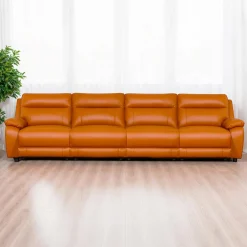Sofa modulaire inclinable électrique en cuir véritable - 4 mcx