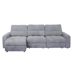 Sofa modulaire électrique inclinable avec 1 siège coulissant et chaise longue - 3 mcx
