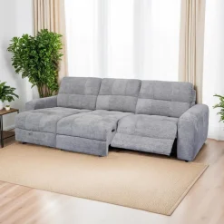 Sofa modulaire électrique inclinable avec 1 siège coulissant et chaise longue - 3 mcx