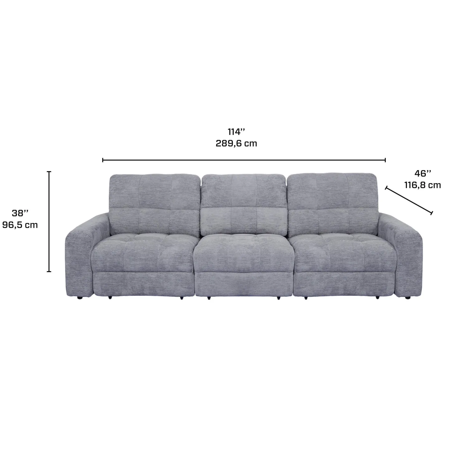 Sofa modulaire électrique avec sièges coulissants - 3 mcx