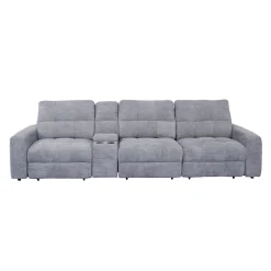 Sofa modulaire électrique avec sièges coulissants et console - 4 mcx