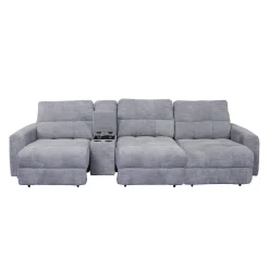 Sofa modulaire électrique avec sièges coulissants et console - 4 mcx