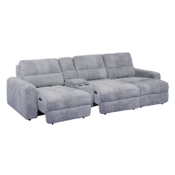 Sofa modulaire électrique avec sièges coulissants et console - 4 mcx
