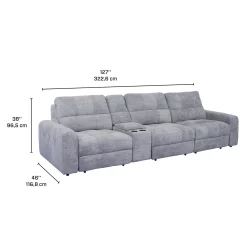 Sofa modulaire électrique avec sièges coulissants et console - 4 mcx