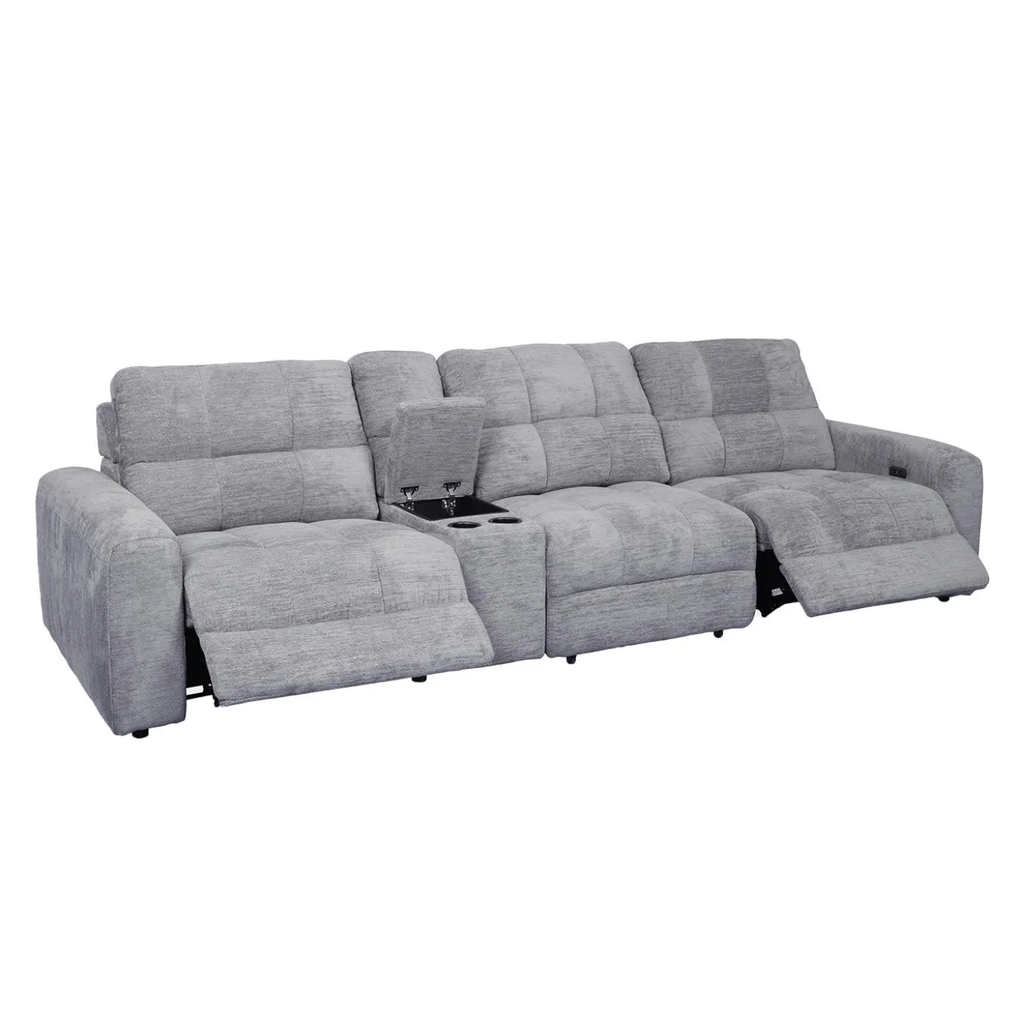 Sofa modulaire électrique inclinable et console - 4 mcx