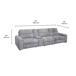 Sofa modulaire électrique inclinable et console - 4 mcx