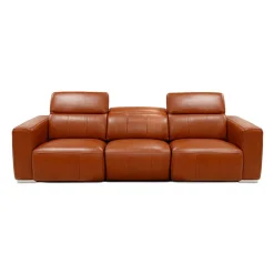 Sofa modulaire électrique inclinable en cuir véritable avec appui-têtes ajustables – 3 mcx