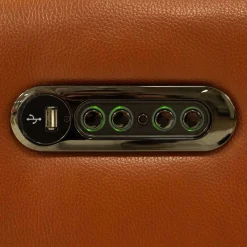 Sofa modulaire électrique inclinable en cuir véritable avec appui-têtes ajustables – 3 mcx