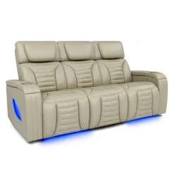 Sofa modulaire électrique inclinable avec massage, chaleur et dossier rabattable - 3 mcx