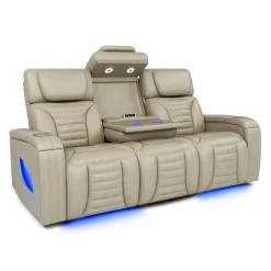 Sofa modulaire électrique inclinable avec massage, chaleur et dossier rabattable - 3 mcx