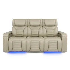 Sofa modulaire électrique inclinable avec massage, chaleur et dossier rabattable - 3 mcx