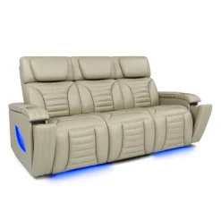 Sofa modulaire électrique inclinable avec massage, chaleur et dossier rabattable - 3 mcx