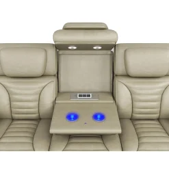 Sofa modulaire électrique inclinable avec massage, chaleur et dossier rabattable - 3 mcx