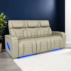 Sofa modulaire électrique inclinable avec massage, chaleur et dossier rabattable - 3 mcx