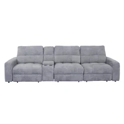 Sofa modulaire électrique inclinable avec 1 siège coulissant et console - 4 mcx