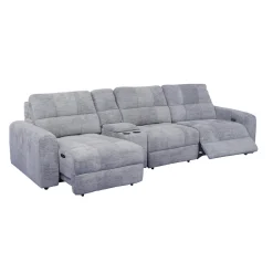 Sofa modulaire électrique inclinable avec 1 siège coulissant et console - 4 mcx