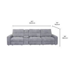 Sofa modulaire électrique inclinable avec 1 siège coulissant et console - 4 mcx
