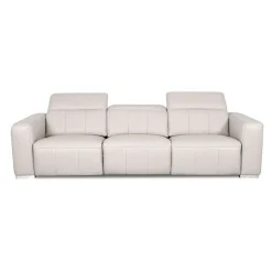 Sofa modulaire électrique inclinable en cuir véritable avec appui-têtes ajustables – 3 mcx