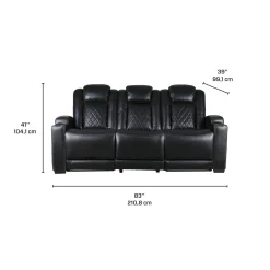 Sofa modulaire électrique inclinable avec dossier rabattable et lumières de lecture - 3 mcx