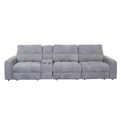 Sofa modulaire électrique avec 2 sièges coulissants et console - 4 mcx
