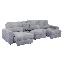 Sofa modulaire électrique avec 2 sièges coulissants et console - 4 mcx