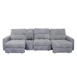 Sofa modulaire électrique avec 2 sièges coulissants et console - 4 mcx