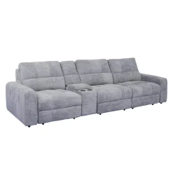 Sofa modulaire électrique avec 2 sièges coulissants et console - 4 mcx