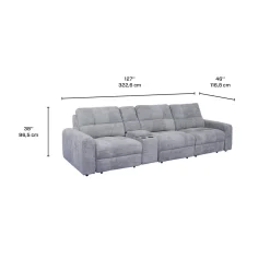 Sofa modulaire électrique avec 2 sièges coulissants et console - 4 mcx