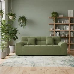 Sofa roulé et compressé dans une boite