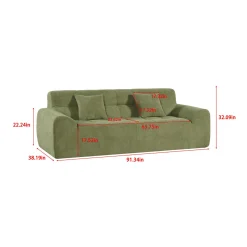 Sofa roulé et compressé dans une boite