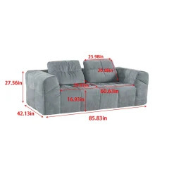 Sofa roulé et compressé dans une boite