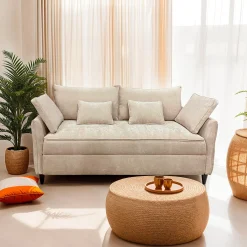 Sofa-lit avec rangement - beige