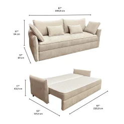 Sofa-lit avec rangement - beige