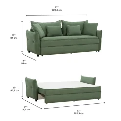Sofa-lit avec rangement - vert